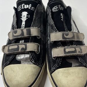 Vintage Elvis Presley Graceland Shoes Canvas King Size 8 Women White Black RARE